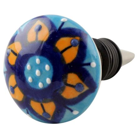 Mustard Flower Flat Ceramic Wine Stopper